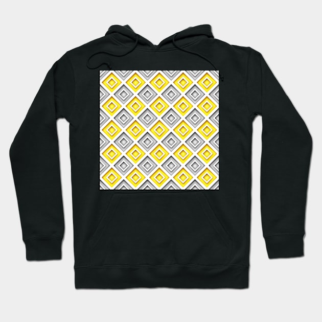 Yellow and Gray Diamond Rhombic Pattern Hoodie by lissantee